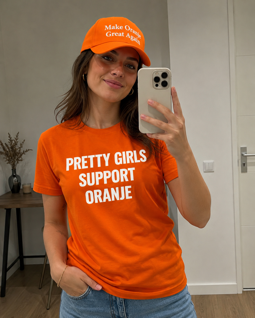Pretty Girls Support Oranje T-shirt
